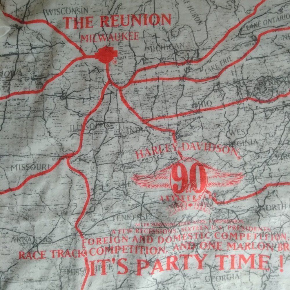 Vintage Harley Davidson 90th Anniversary Reunion T-Shirt